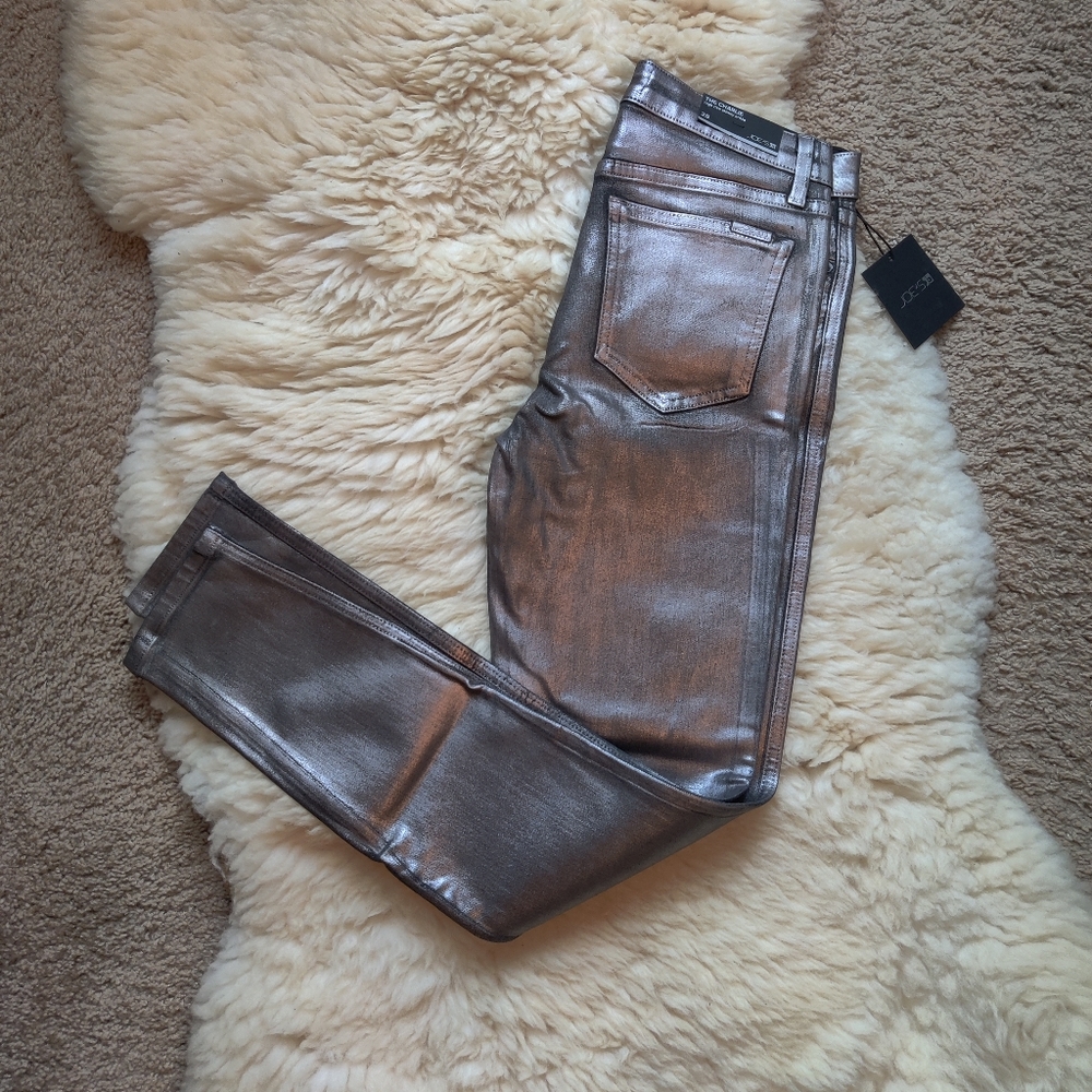 Joe’s High Rise Skinny Silver Jeans